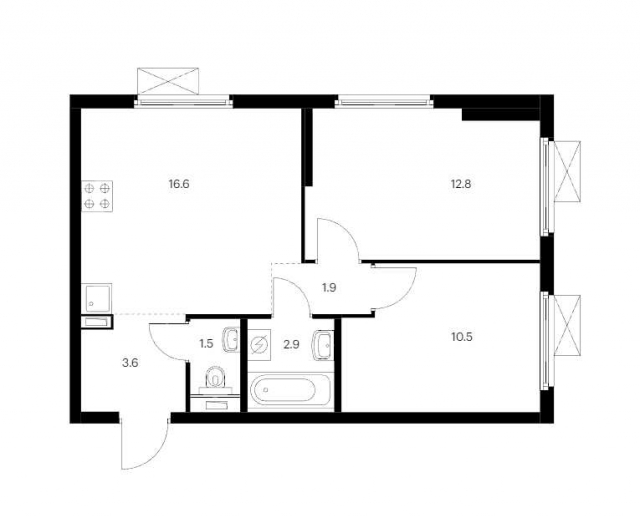 Планировка ЖК Витебский парк, 23.3 м2