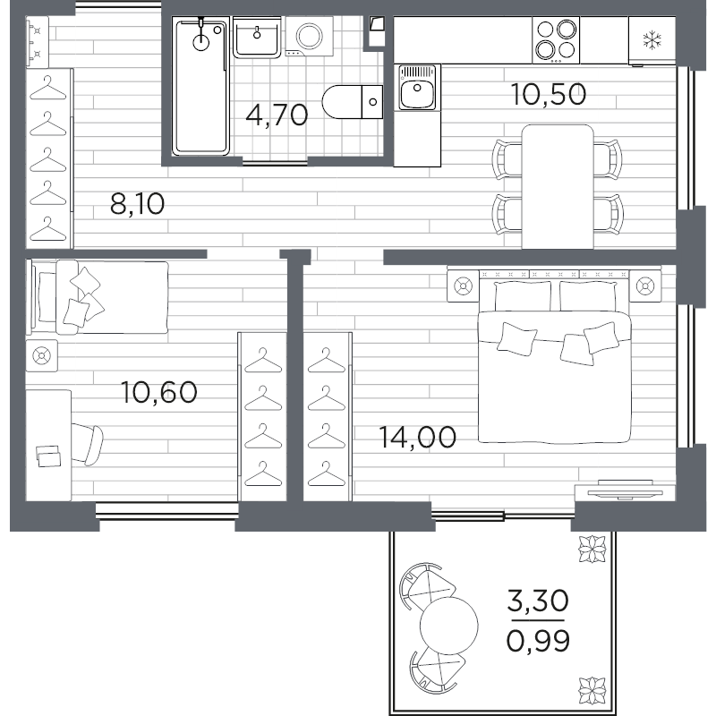 Продажа 2-комн квартиры в новостройке Санкт-Петербург г., Пулковское ш.,  к. 9