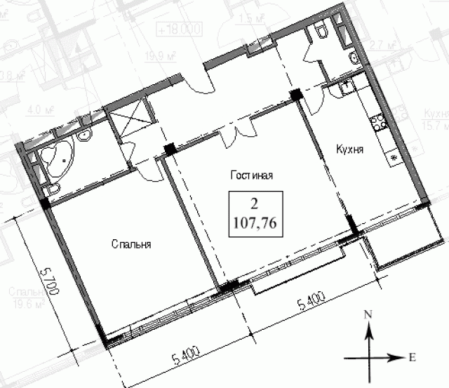 Планировка ЖК Ближняя дача,  м2