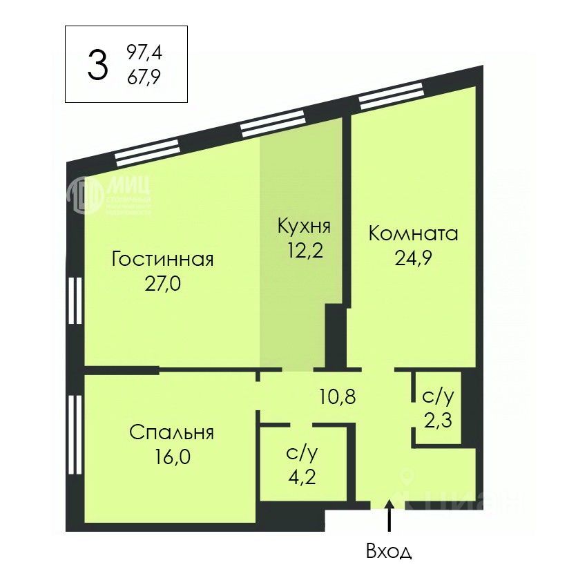 Продажа 3-комн квартиры на вторичном рынке улица Петра Алексеева, 14