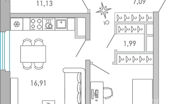 Продажа 2-комн квартиры в новостройке наб Чёрной речки,  д. 1