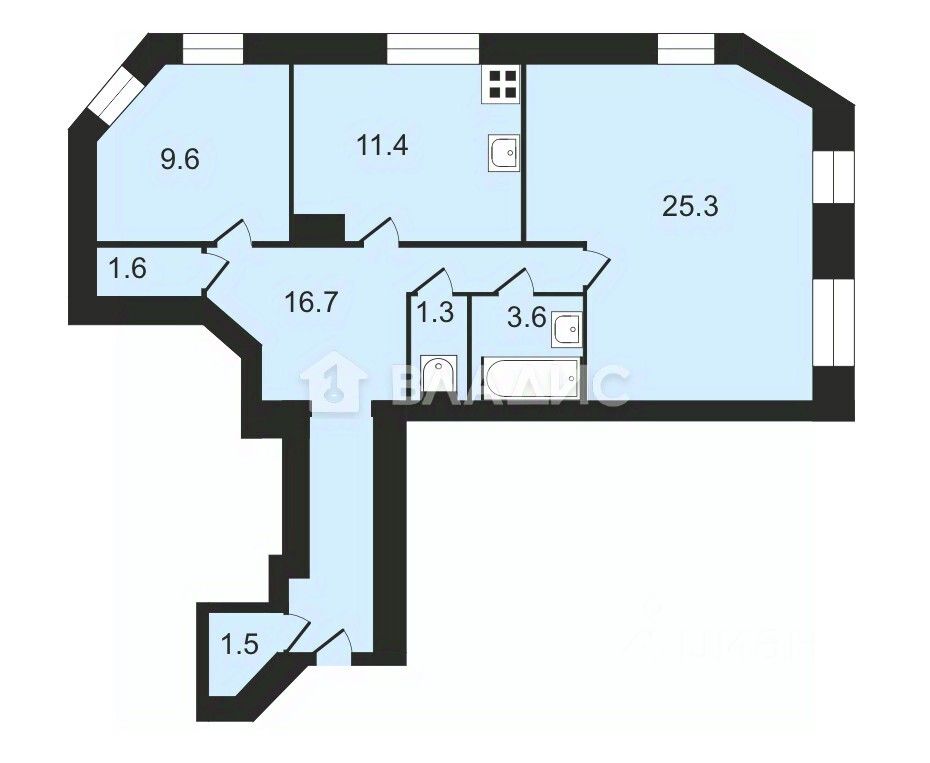 Продажа 2-комн квартиры на вторичном рынке проспект Металлистов, 15