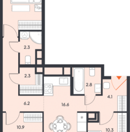 Продажа 3-комн квартиры в новостройке Москва г., Рязанский пр-кт,  к. 2.1
