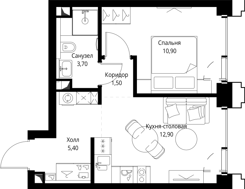 Продажа 1-комн квартиры в новостройке Москва г., Верейская ул.,  к. SET.1.3