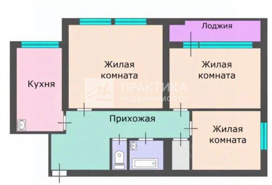 Продажа 3-комн квартиры на вторичном рынке улица Кибальчича, 2К1
