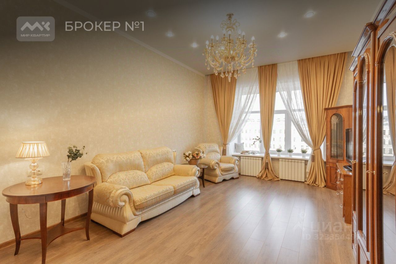 Аренда 3-комн квартиры на вторичном рынке набережная Реки Фонтанки, 134