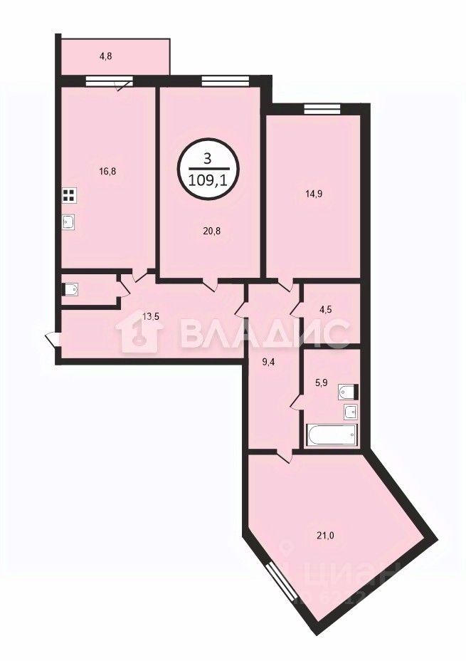 Продажа 3-комн квартиры на вторичном рынке Петергоф, Чичеринская улица, 2