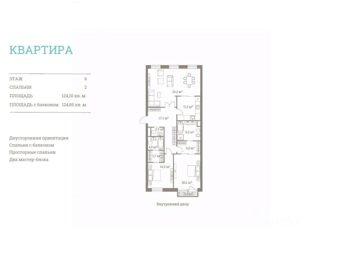 Продажа 3-комн квартиры на вторичном рынке улица Большая Полянка, 44