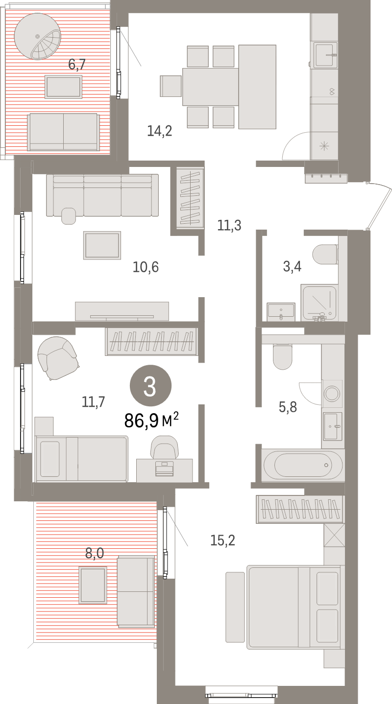 Продажа 3-комн квартиры в новостройке Новоселье п., Петропавловская ул.,  к. 2