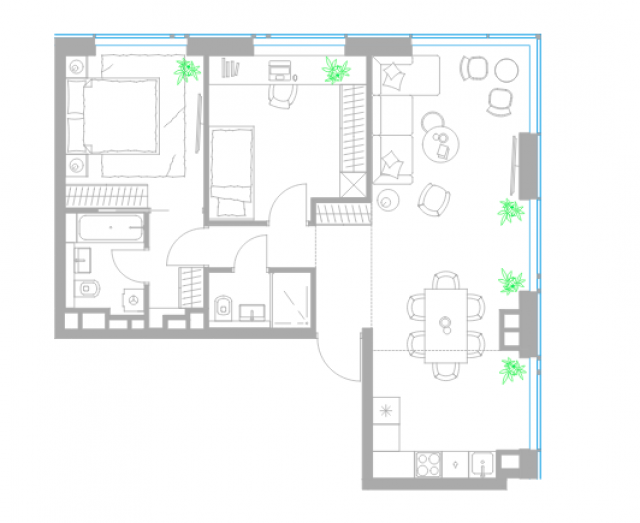 Планировка ЖК Level Причальный,  м2
