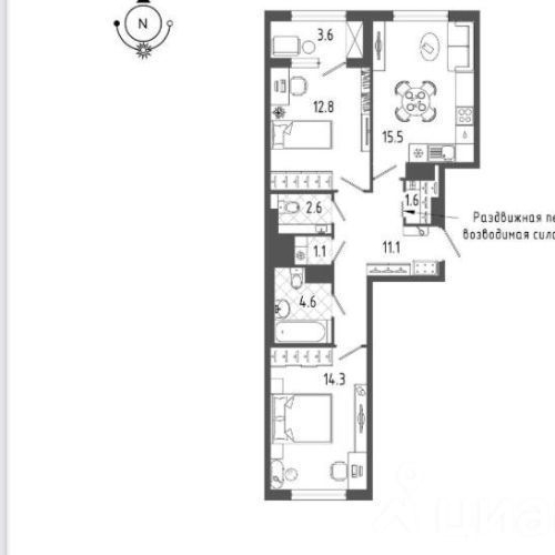 2-комн квартира бульвар Измайловский, 11