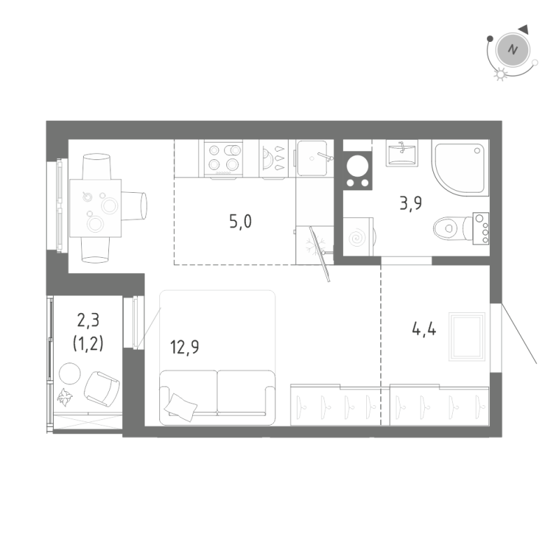 Продажа студии Шушары п., Школьная ул.,  к. 1