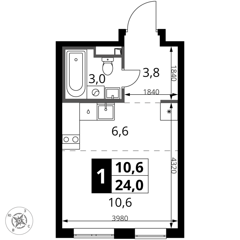 Продажа студии Сапроново д., Калиновая ул.,  к. 4