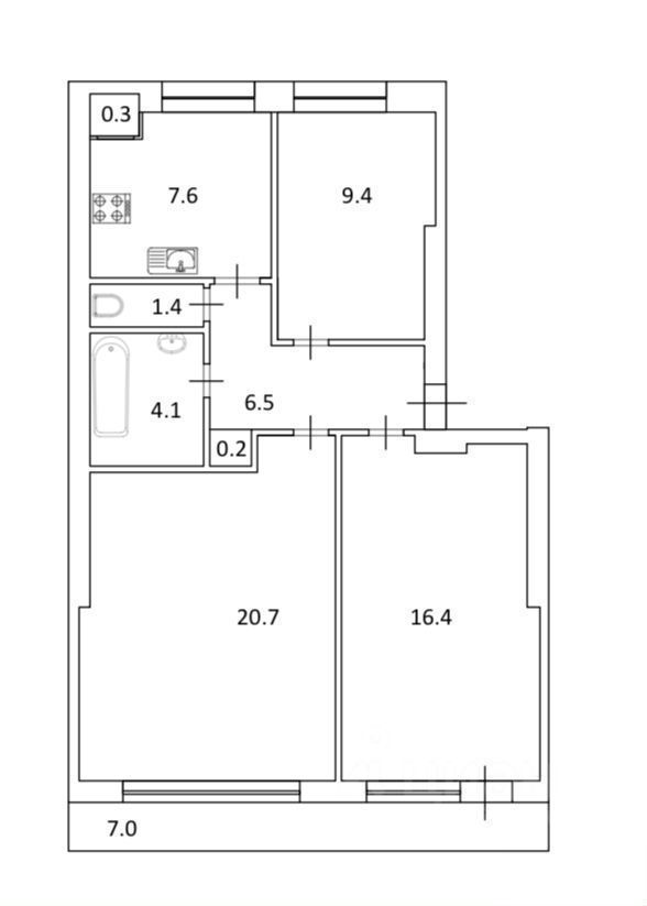 Продажа 3-комн квартиры на вторичном рынке Каменноостровский проспект, 22