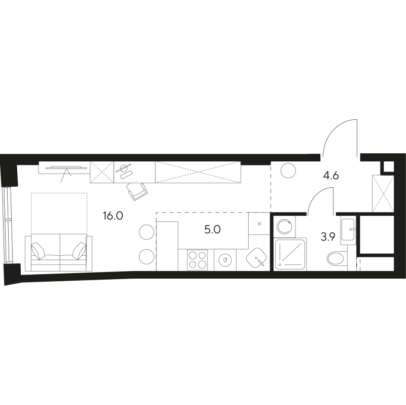 Продажа студии Москва г., Ярцевская ул.,  к. 1