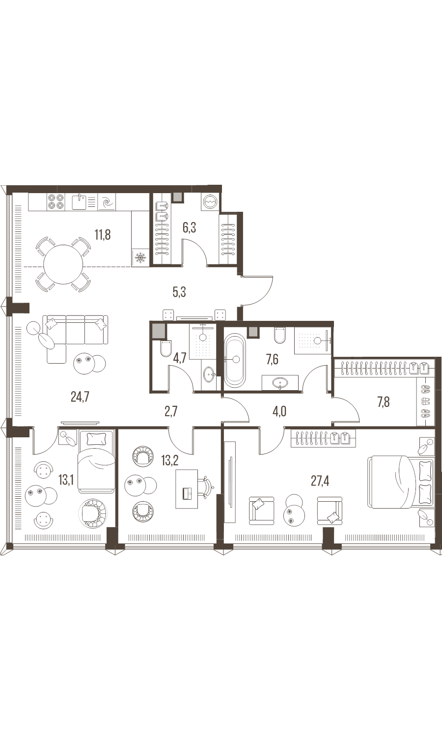 Продажа 3-комн квартиры в новостройке Москва г., Летниковская ул.,  к. 5