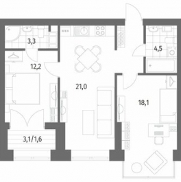 Продажа 2-комн квартиры на вторичном рынке улица Академика Константинова,  д. 1 к1 с1