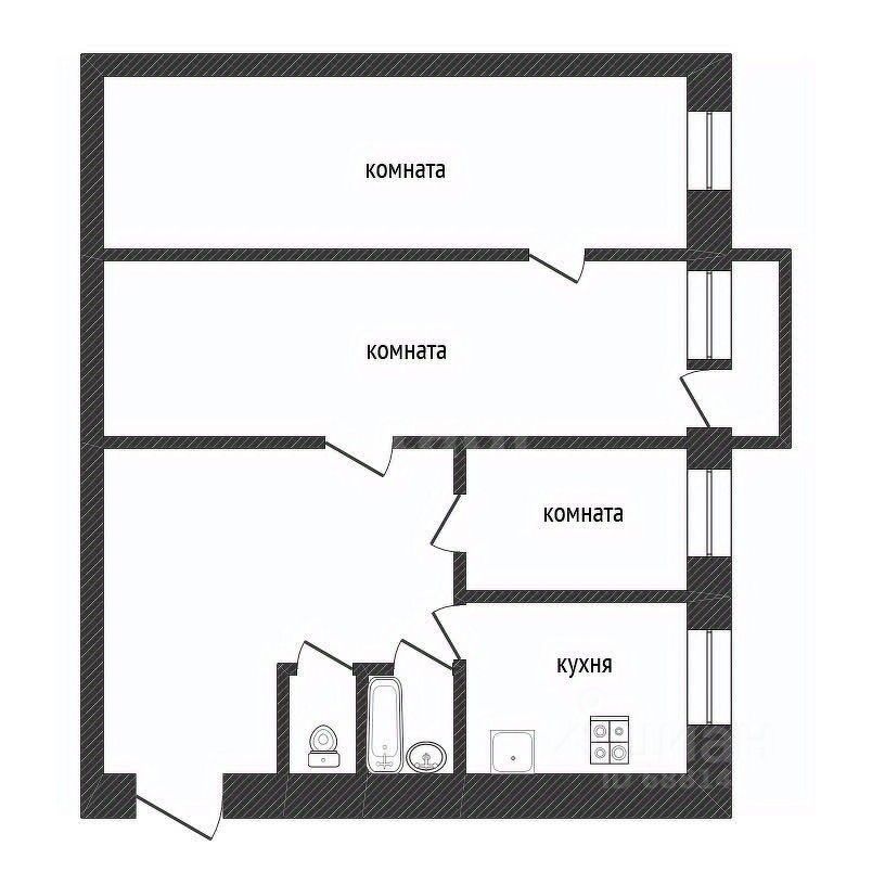 Продажа 3-комн квартиры на вторичном рынке Кириши, проспект Ленина, 12