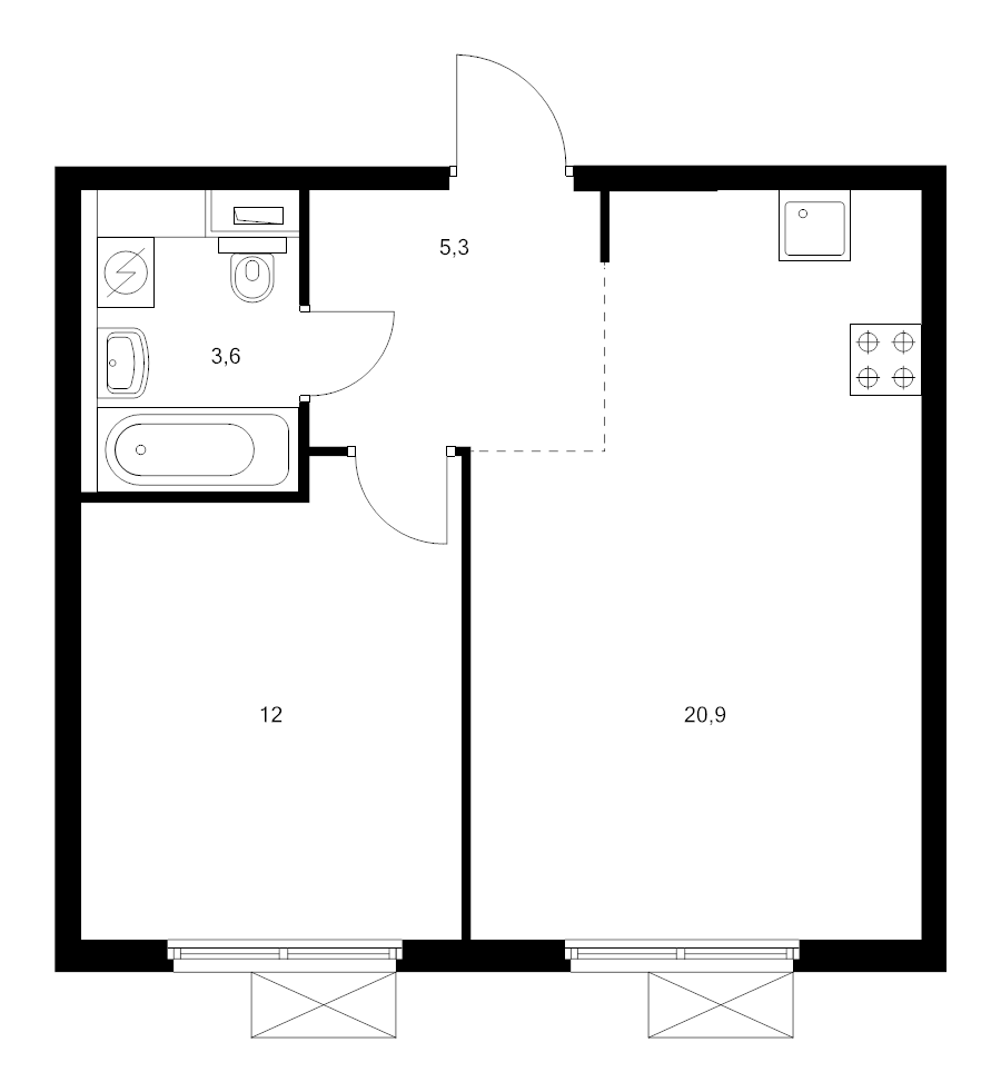Продажа 1-комн квартиры в новостройке Москва г., Варшавское ш.,  к. 2.2