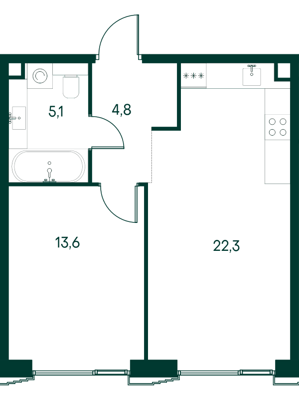 Продажа 1-комн квартиры в новостройке Чкаловский б-р,  к. 3.5