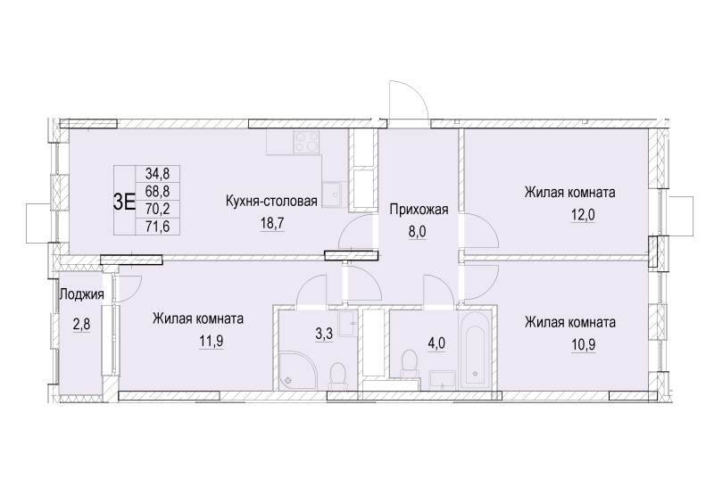 Продажа 3-комн квартиры в новостройке Мытищи г., Академика Каргина ул.,  к. 2
