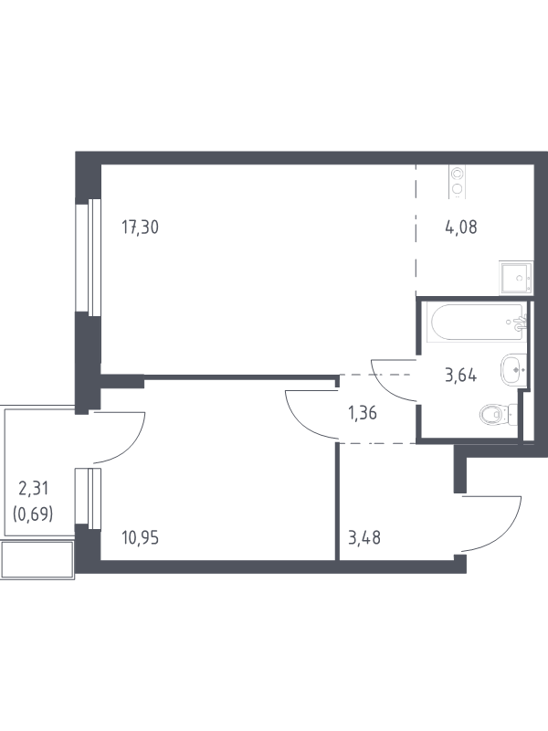 Продажа 1-комн квартиры в новостройке Марьино д., Харлампиева ул.,  к. 2