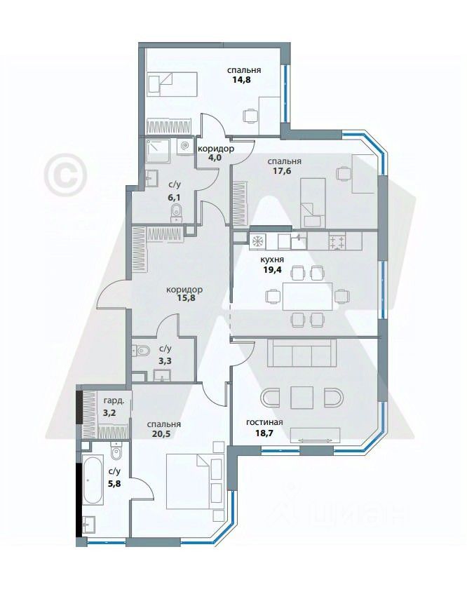 Продажа 5-комн квартиры на вторичном рынке улица Василия Ланового, 5