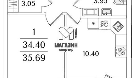 1-комн квартира Полюстровский проспект, 77