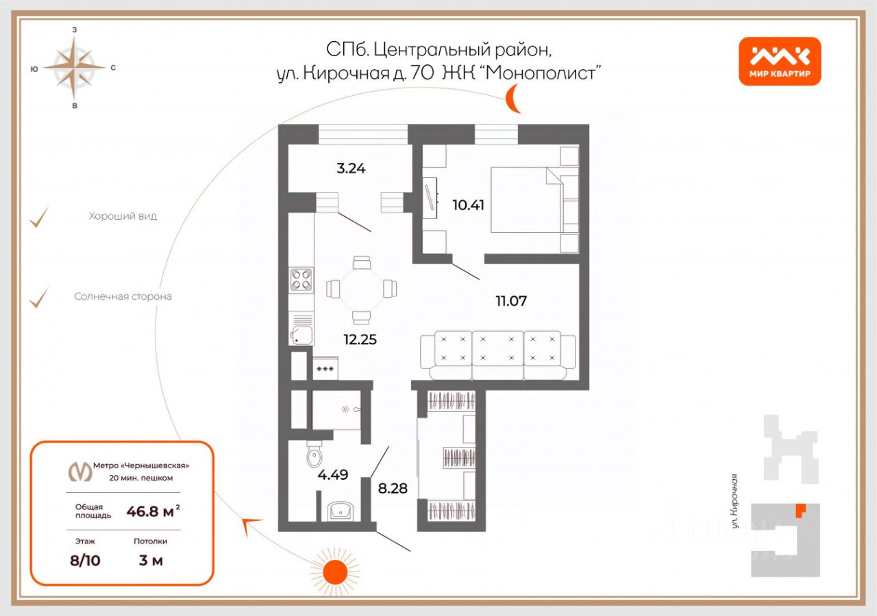 Продажа 1-комн квартиры на вторичном рынке Кирочная улица, 70