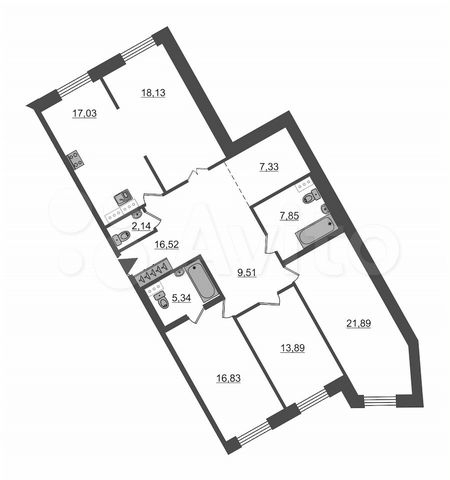 Продажа 4-комн квартиры в новостройке Малодетскосельский пр-кт,  д. 42