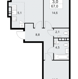 Продажа 2-комн квартиры в новостройке Сосенское пос., Куприна пр-кт,  к. 6.3