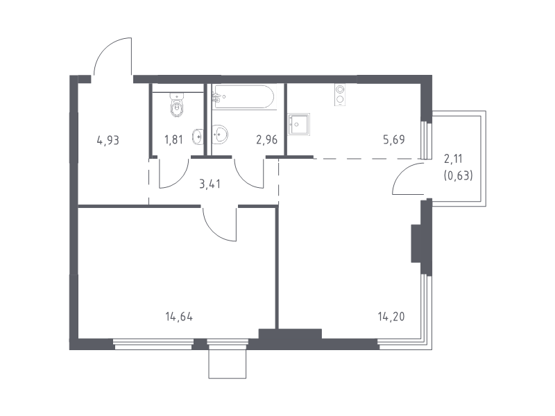 Продажа 1-комн квартиры в новостройке Мисайлово д., Молодежный б-р,  к. 19