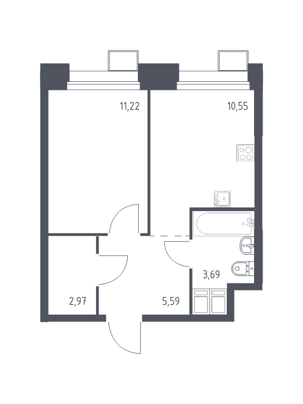 Продажа 1-комн квартиры в новостройке Дудкино д., Цветочная ул.,  к. 2.2