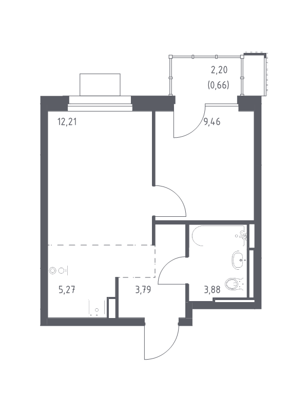 Продажа 1-комн квартиры в новостройке Ям с, Новая ул,  к. 7.1
