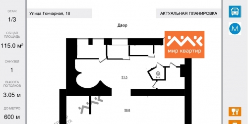 Торговое помещение Гончарная ул,  д. 18