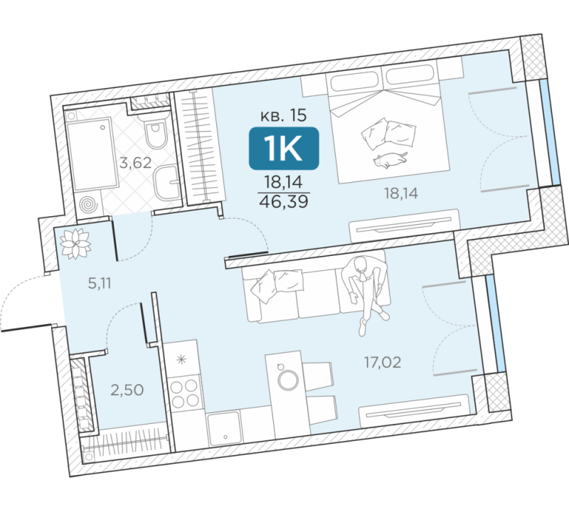 Продажа 1-комн квартиры в новостройке Санкт-Петербург г., Новгородская ул.,  к. 14А