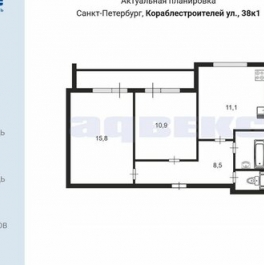 Продажа 2-комн квартиры на вторичном рынке Кораблестроителей ул,  д. 38,  к. 1