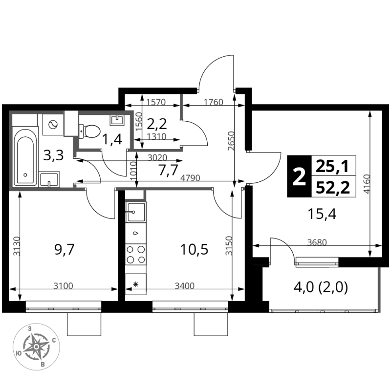 Продажа 2-комн квартиры в новостройке Видное г., Старо-Нагорная ул.,  к. 1.3