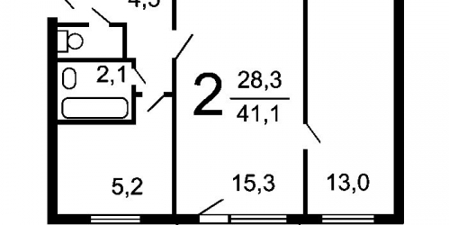 2-комн квартира Заводской проезд,  д. 20