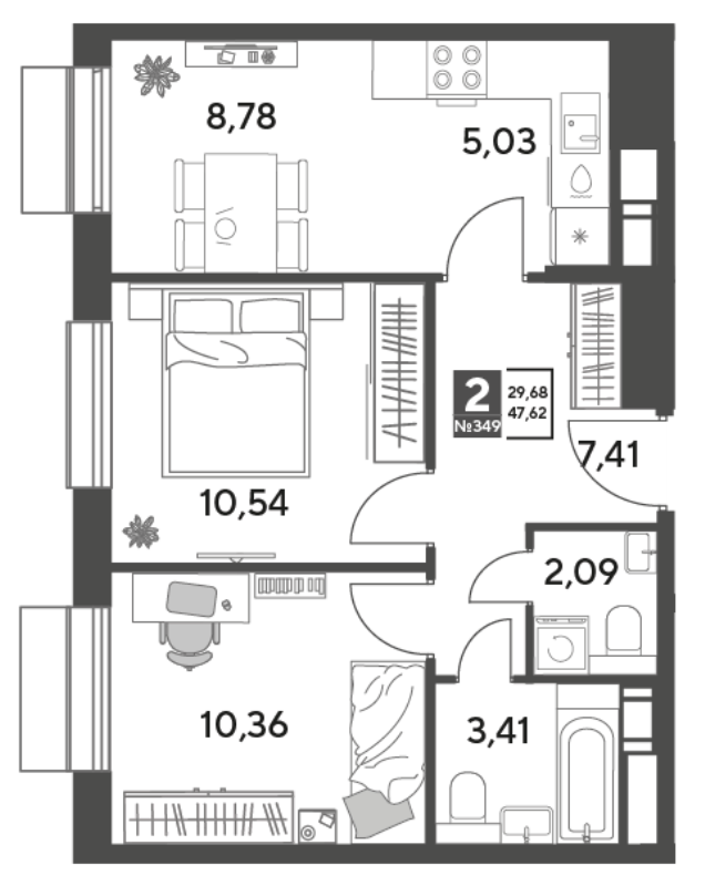 Продажа 2-комн квартиры в новостройке Пушкино г., Зелёная Роща ул.,  к. 12