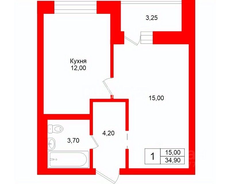 Продажа 1-комн квартиры на вторичном рынке Мурино, улица Шоссе в Лаврики, 72к2