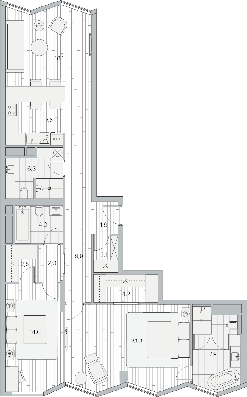 Продажа 2-комн квартиры в новостройке Москва г., Береговой проезд,  к. 1