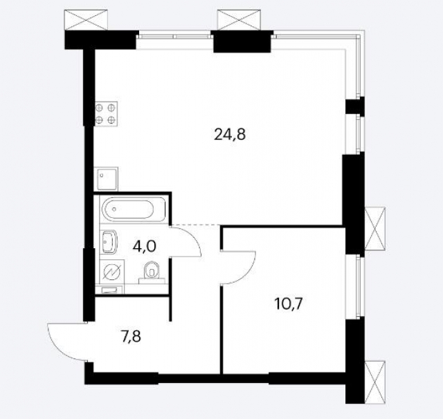 Планировка ЖК Волоколамское 24, 10.7 м2