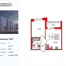 Продажа 1-комн квартиры в новостройке Орлово-Денисовский проспект