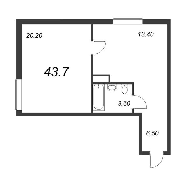 Планировка ЖК AVENUE на Мужества, 20.2 м2