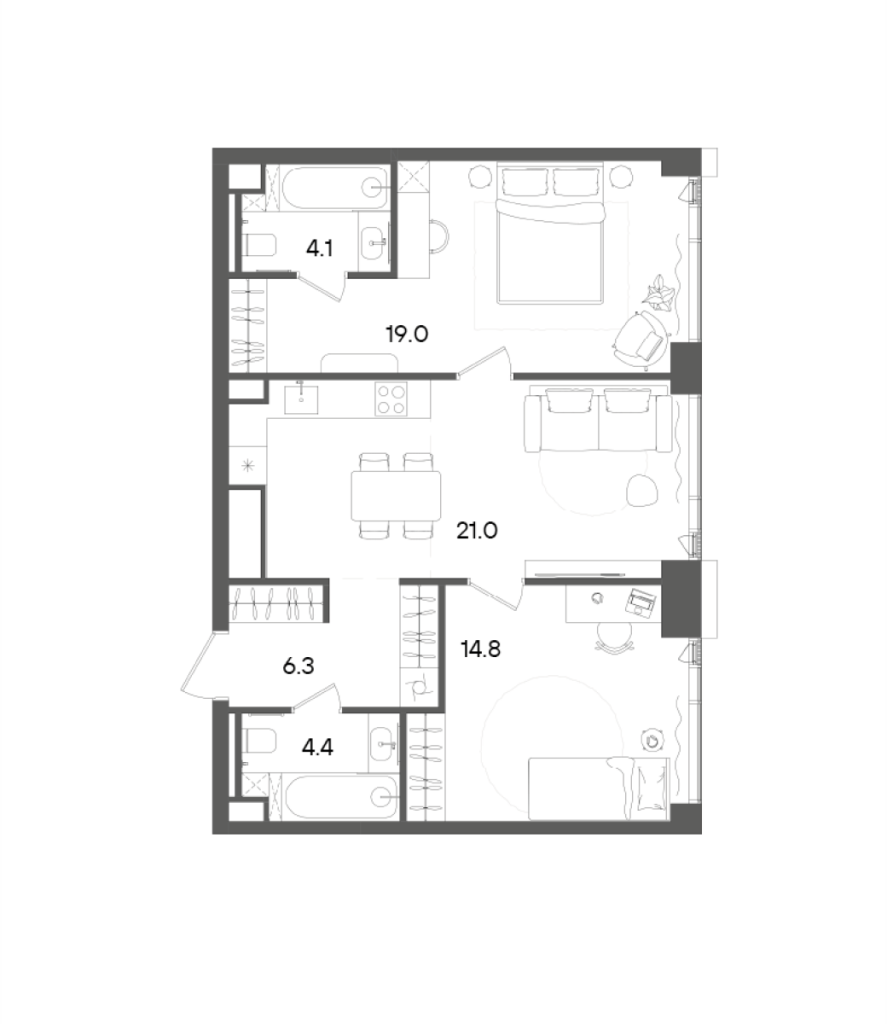 Продажа 2-комн квартиры в новостройке Москва г., Академика Семенихина ул.,  к. А