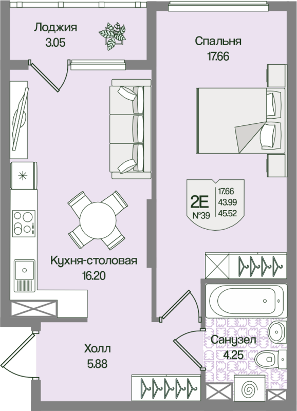 Продажа 1-комн квартиры в новостройке Мистолово д., Большой пр-кт,  к. 4
