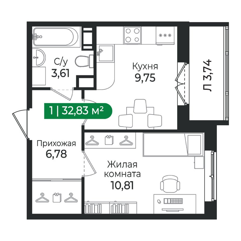 Продажа 1-комн квартиры в новостройке Сертолово г., Дмитрия Кожемякина ул.,  к. 4