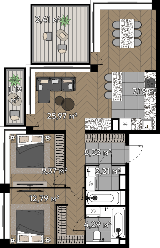 Продажа 2-комн квартиры в новостройке Москва г., Берзарина ул.,  к. 2