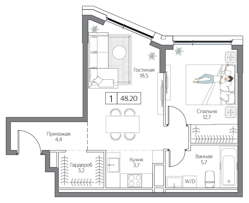 Продажа 1-комн квартиры в новостройке Москва г., Проектируемый проезд № 4062,  к. Aria